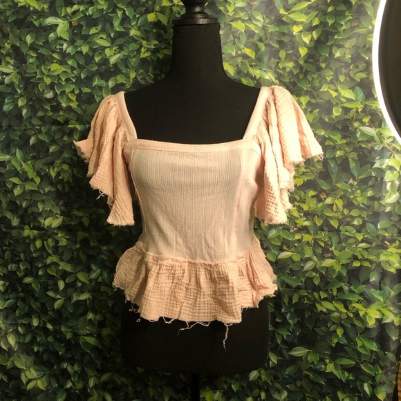 VENUS Tops - Women's Light Pink Ruffle Top